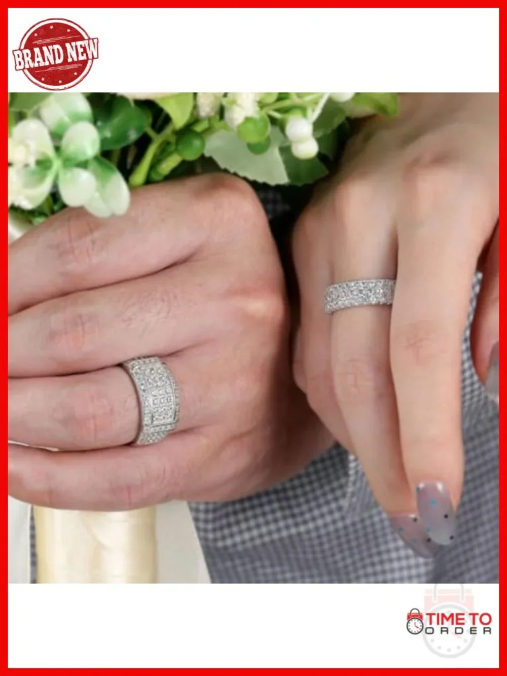 Moissanite Eternity Wedding Band Ring 925 Sterling Silver D Color VVS1